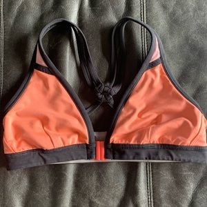 Peach & Black Lulu Sports Bra